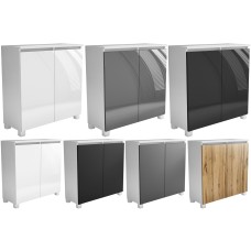 MILA komoda stojąco/wisząca 80cm kosz + półki