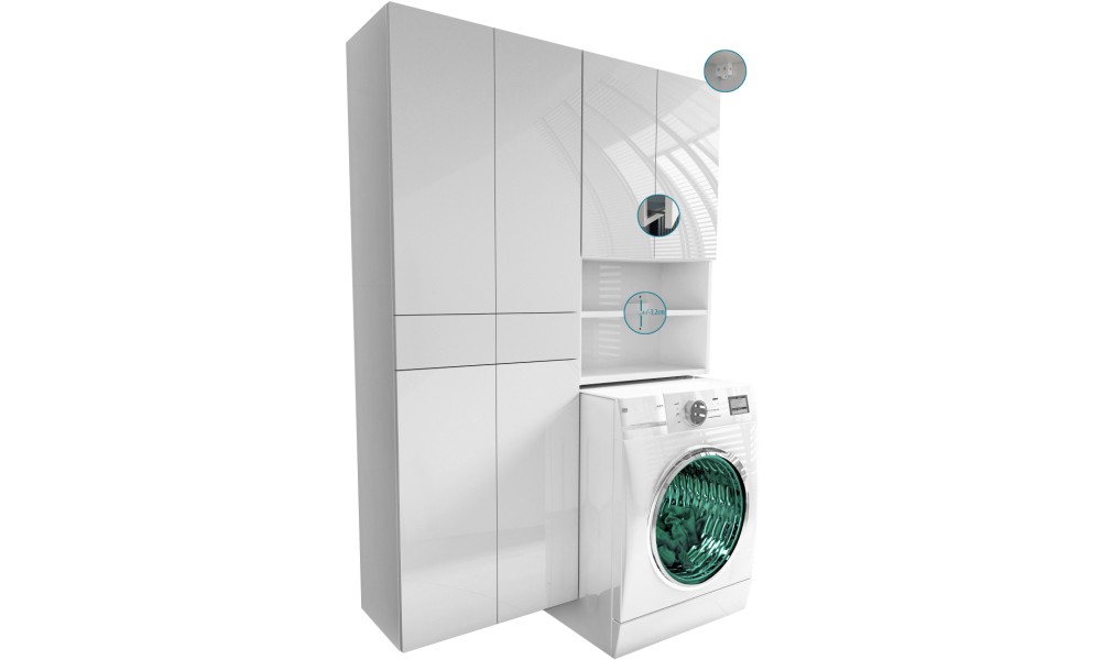 MILA zestaw mebli nad pralkę 60cm+60cm = 120cm