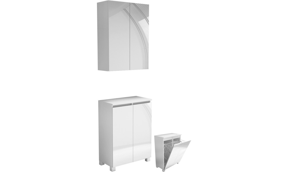 MILA zestaw mebli do łazienki pralni komoda 60cm + szafka wisząca 60cm