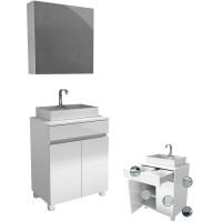 MILA komoda łazienkowa 60cm + szafka z lustrem