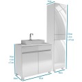 MILA zestaw mebli do łazienki komoda 80cm + słupek 40cm