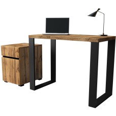 Biurko LOFT 100 z metalowymi nogami 100x50 + kontenerek 40