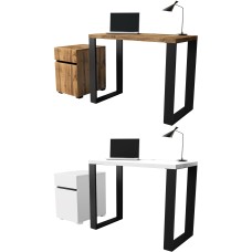 Biurko LOFT 100 z metalowymi nogami 100x50 + kontenerek 40